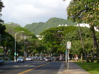 Punchbowl street, with Punchbowl crater in the background
